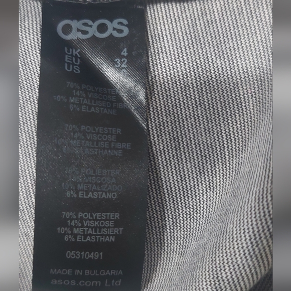 ASOS Plunge Neckline Sleevless Cocktail Dress Sz 0 Going Out Metallic Wine Dress - Picture 13 of 15